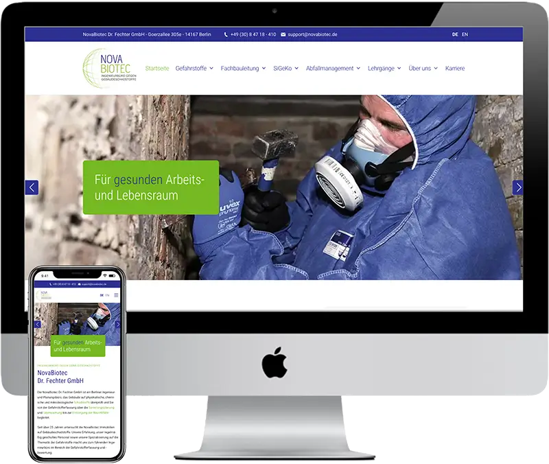 NovaBiotec - Ein Projekt von WP-8 Webdesign Aachen
